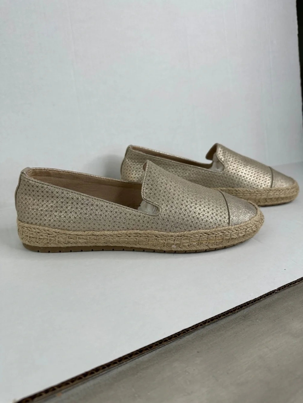 Charter Club Gold Metallic Espadrille Slip-On‎ Flats